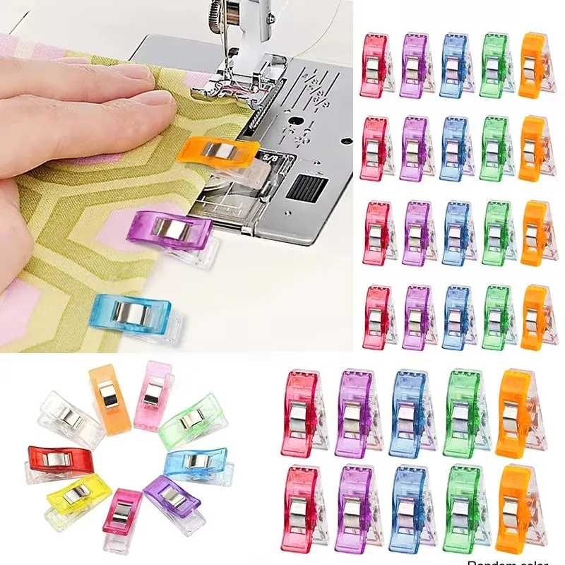 60PCS Sewing Clips Colorful Clips Multipurpose Plastic Craft Crocheting Knitting Safety Clothing Clips Color Binding Clips Paper