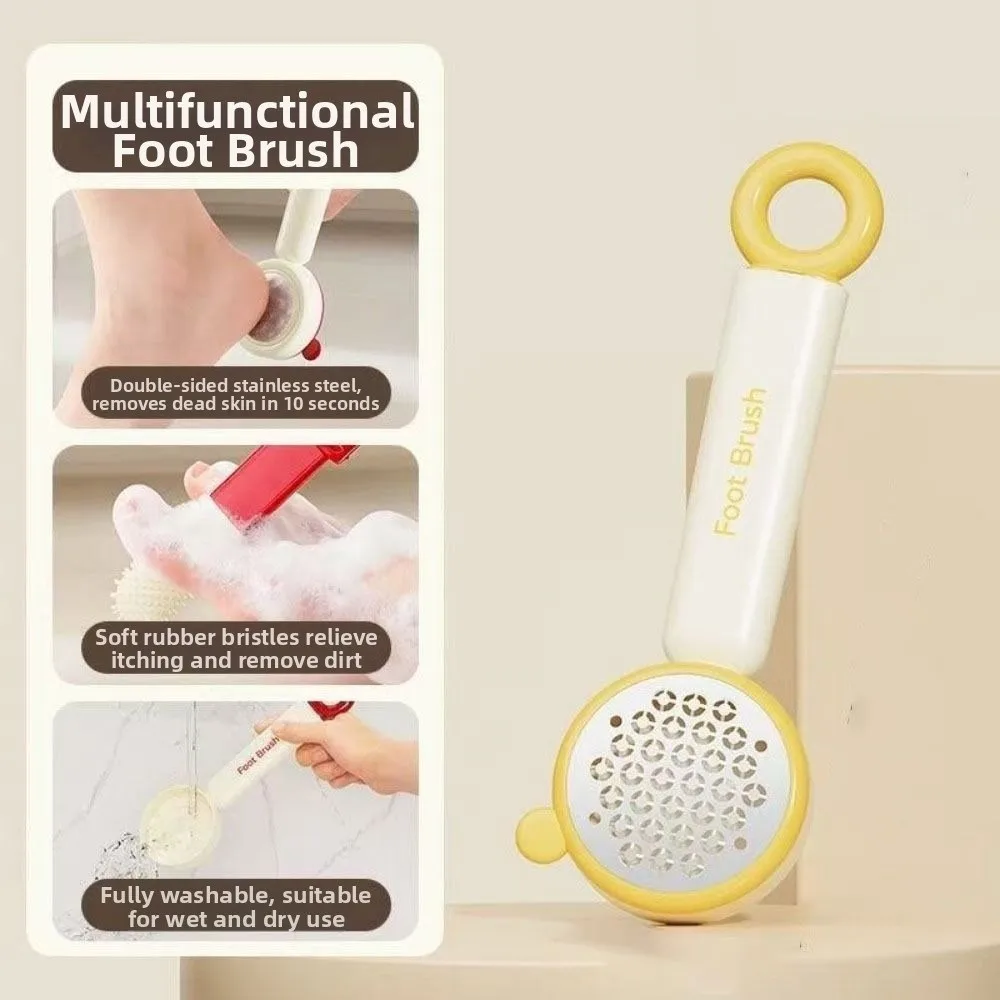 3 in 1 Foot Brush Scrubber Ergonomic With Handle Pedicure Scraper Foot File Handheld Exfoliating Dead Skin Callus Remover