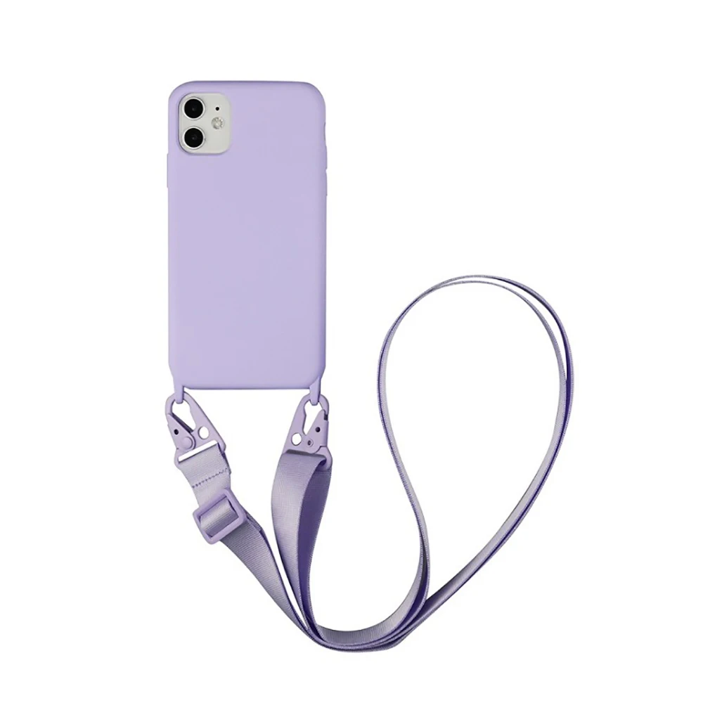Silicone Crossbody Lanyard Phone Case with Neck Strap and Necklace Cord