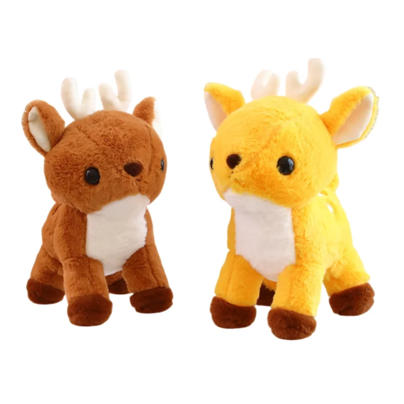 New Lovely Creative Brown Orange Standing Deer Soft Plush Toy Accompany Doll Sofa Decoration Girls Kids Birthday Christmas Gift collectible bear statue trinket box new heart souvenir home office decoration bear crafts lovely heart shape jewelry keepsakebox