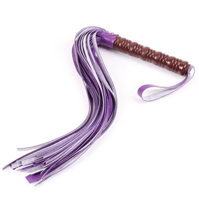 59CM PU Leather Bull Whip Custom Horse Whip with Wrist Strap，Riding Crop Party Flogger Horse Riding Whip 3