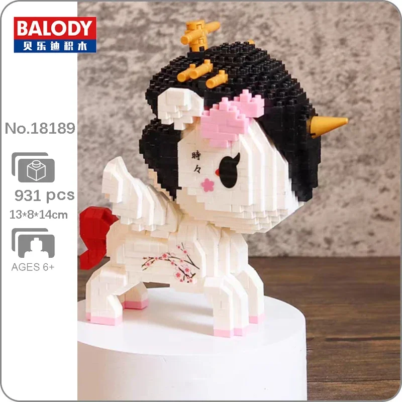 Balody 18189 Animal World Unicorn Plum Blossom Flower Fly Horse Monster Pet Doll Mini Diamond Blocks Mattoni Building Toy No Box