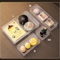 Durable Clear Plastic Drawer Organizer, Free combination Drawer Divider Storage Box, For Office Supply,Makeup,Kitchen Utensils 2