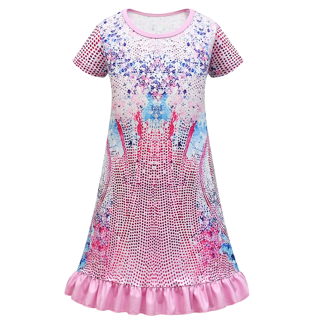 thumbnail image 1 of Vestido de princesa de manga corta con estampado de estrellas famosas para niñas y niños, disfraz de cosplay de Halloween para juego de rol de Navidad, 1 of 5