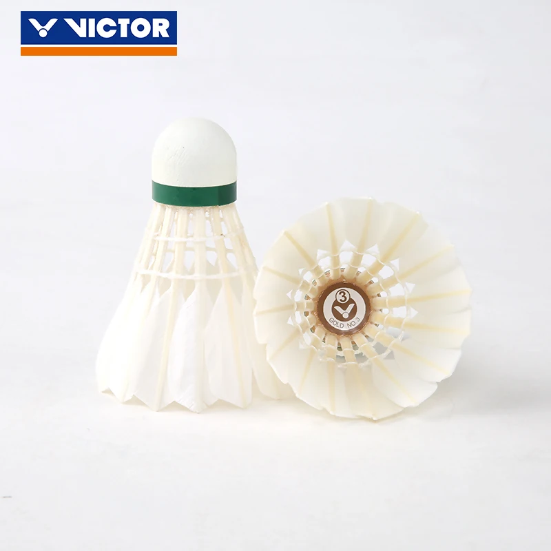 Original Victor Badminton Shuttlecock Gd3 High Level Gold For Tournament Shuttlecocks Feather Shuttlecock Ball 12pcs/tube