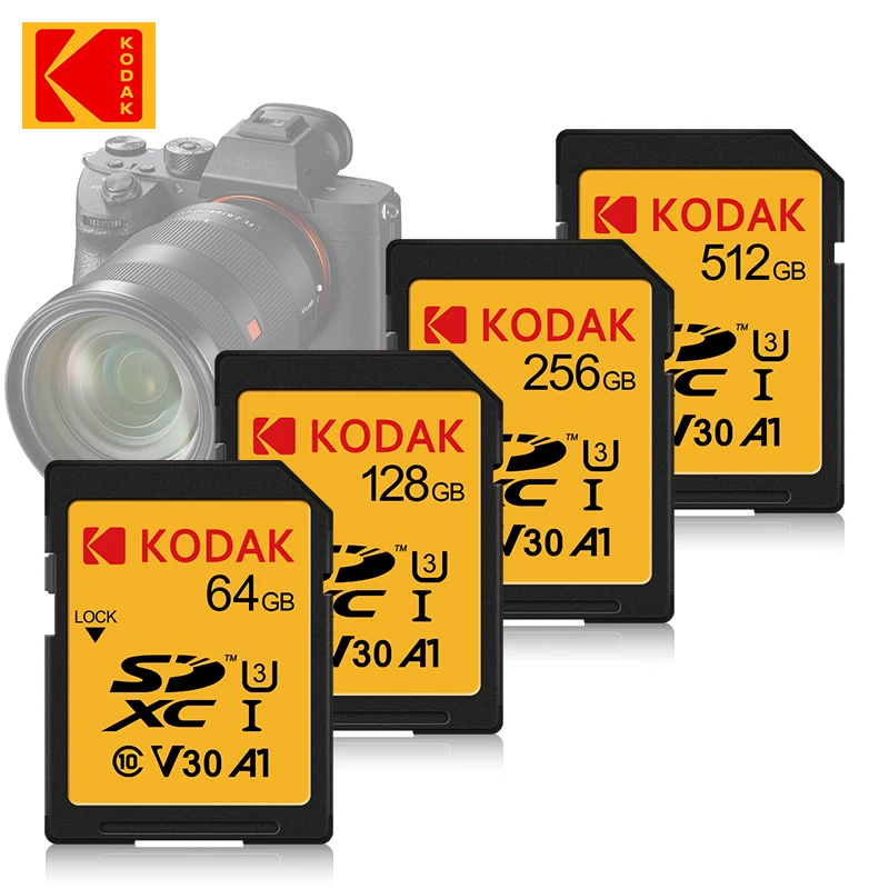 KODAK Ʈ SD ī, 128GB SDXC SD Class10 ÷ ޸ ī, 4K SDHC Ǯ HD  ÷ ũ Tf SD ī, ī޶ PC