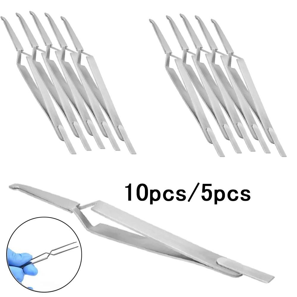 5/10PCS Dental Bracket Tweezers Orthodontic Reverse Action Serrated Stainless Steel Dental Tools for Dentist Clinic 2