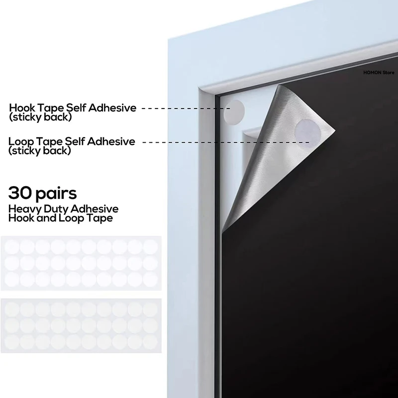 Window Tint Sticker 100% Removable Light Blocking Darkest Window Cloth DIY Total Blackout Glass Privacy Darkening