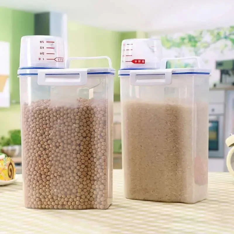 

2.5L Food Storage Bucket Dispenser Large Capacity Space-saving Rice Storage Container Food-grade PP Portable Rice For Kitchen