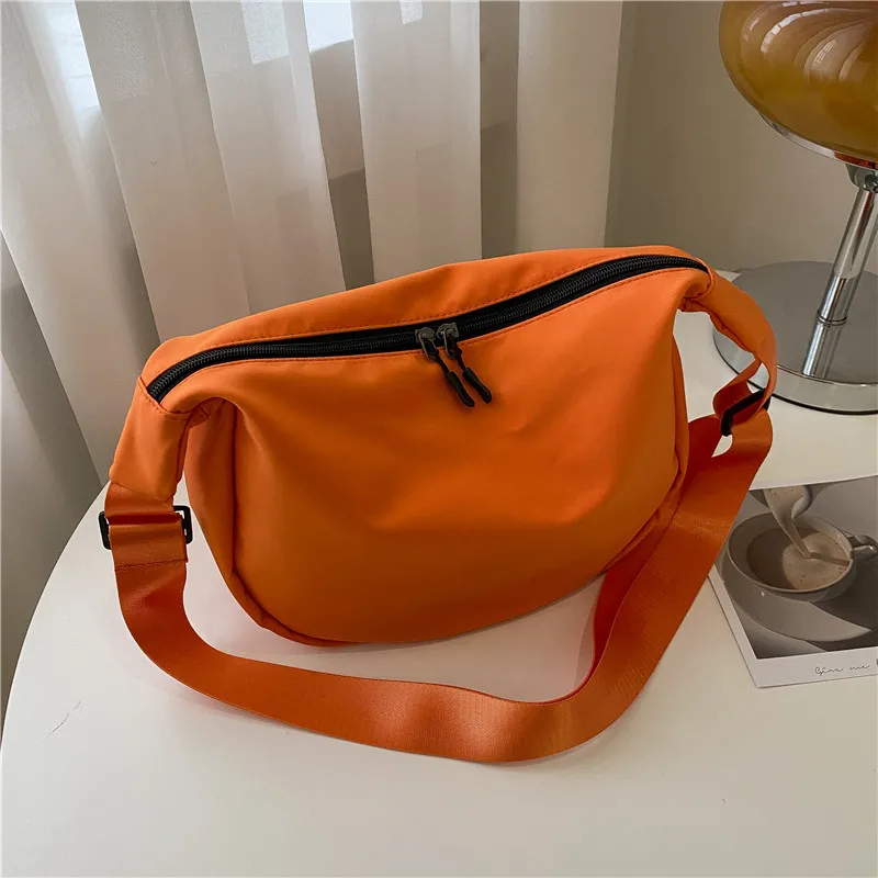 2022 Crossbody Canvas Sling Bag for Women New Korean Style Simple Hobos Chest Bag Students Shoulder Bag with Adjustable Strap