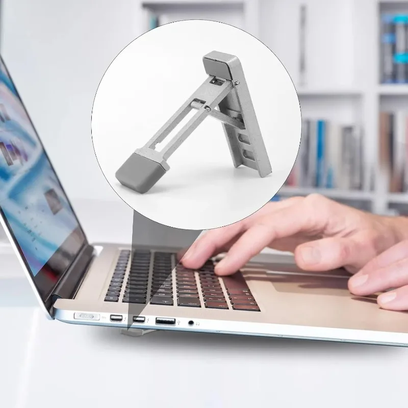 휴대용 미니 노트북 거치대, 접이식, 히든 디자인, 3단 각도 조절, 열 방출, 수직 거치대