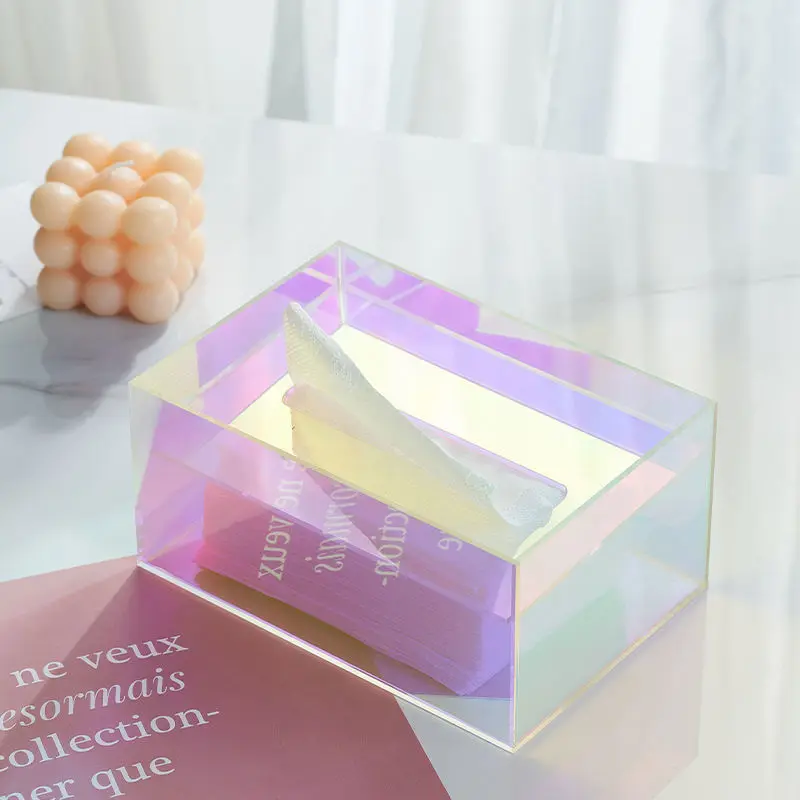 Creative Acrylic Tissue Face Towel Storage Box, Household, Living Room, Toilet, Wall Hanging Paper Box, Tissue 2