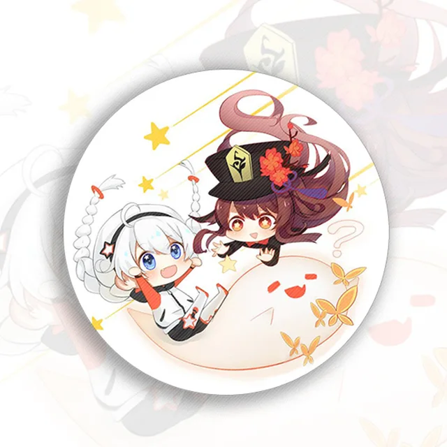 58mm Game Genshin Impact Brooch Pin Xiao Kaedehara Ayaka Baal Raiden Shogun Cosplay Badge Accessories For Clothes Backpack Gift 18