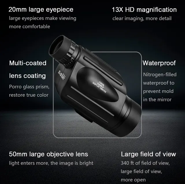 SVBONY SV49 Monocular – Waterproof Professional Travel & Hunting Scope 2