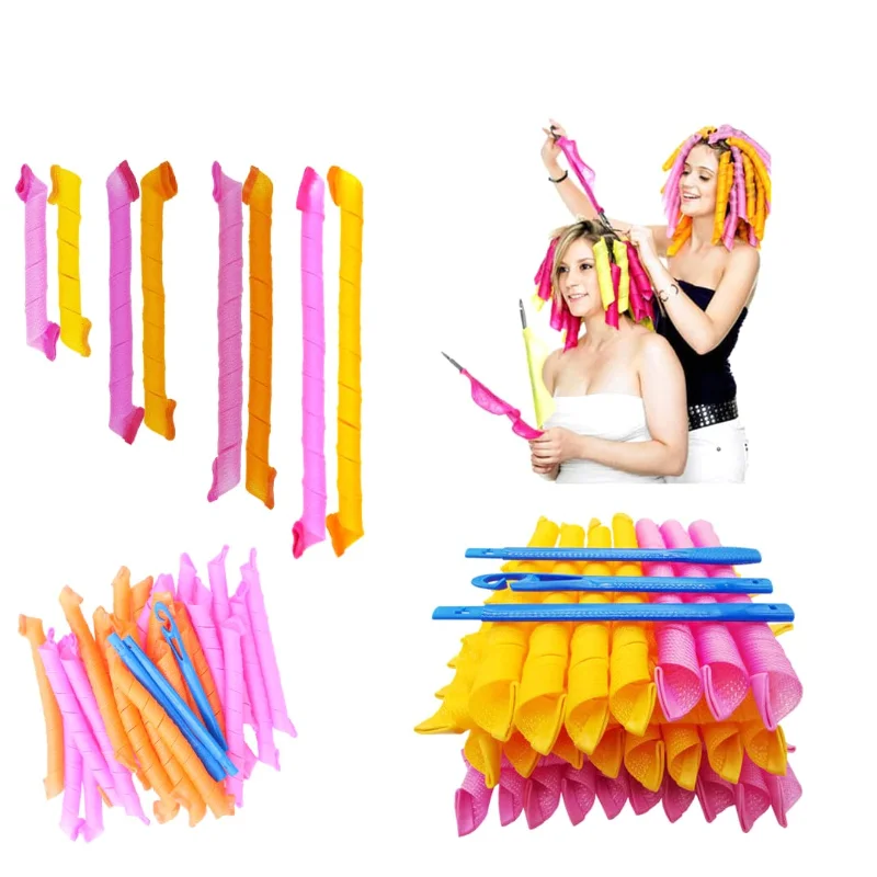 30cm curler tool set suitable for girls or women with curly hair in 4 colors, 10 pieces each. 30cm inner curler with tool