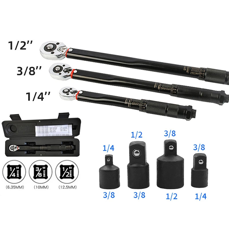 1/2 3/8 1/4 Torque Wrench 2 210N.m Torques Key Professional Automotive