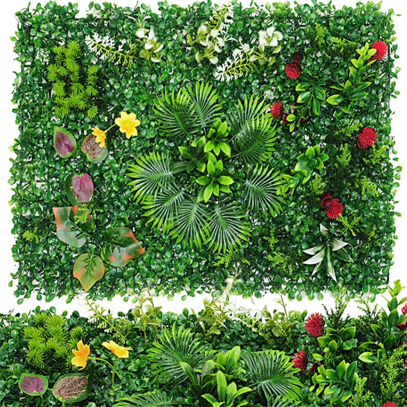 Green Artificial Plants Wall Panel - Outdoor Decor Carpet for Home, Wedding, and Party Backdrop