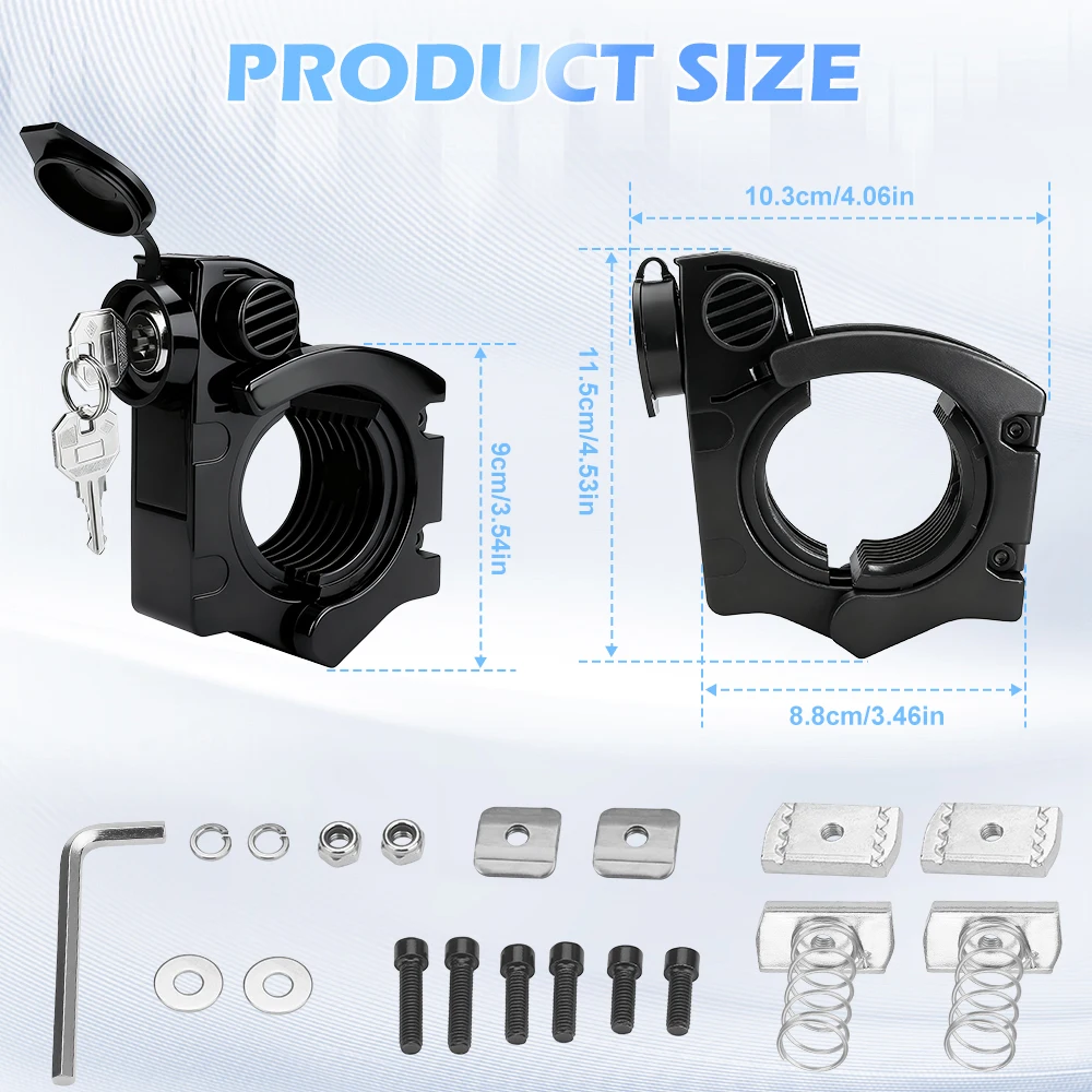 Schaufelhalter, Gummigriff-Montagesatz mit Schloss, Werkzeuggriffe, 1,18–2,17 Zoll Durchmesser, Schnellspanner-Halterung für Off-Road-SUV, ATV, Auto – Detail 7