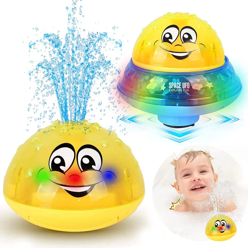 

Мини-игрушка для ванны с распылителем воды для малышей, детские электрические индукционные спринклеры, игрушки с мягкой светодиодной подсветкой для детской ванны