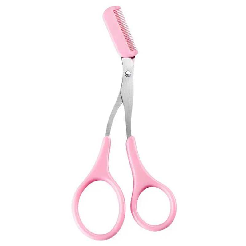 Eyebrow Trimmer Scissors Stainless Steel Beauty Tools Removable Eyelash Hair Remover Shaver Cutter Color Titanium 6