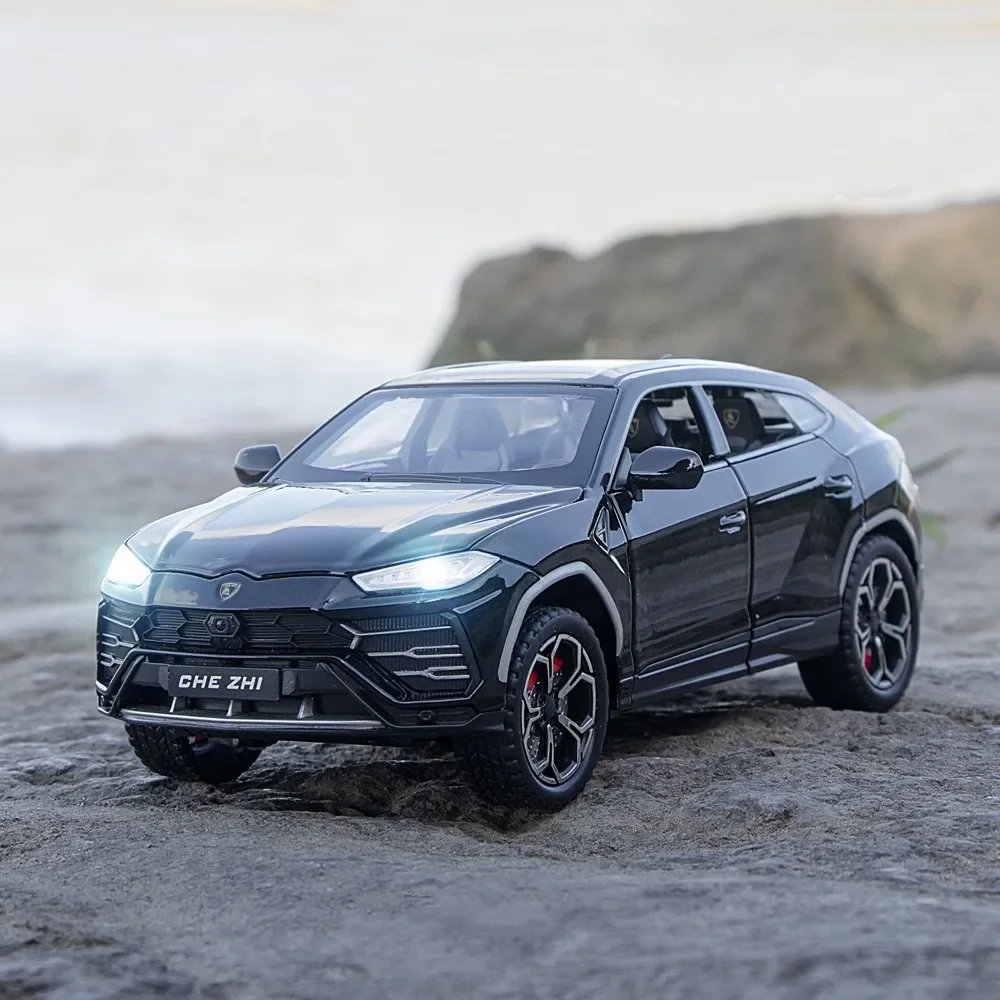 1:24 람보르기니 URUS SUV 합금 럭셔리카 로고 모델, 다이캐스트 금속 오프로드 차량 자동차 모델, 소리와 빛이 나는 어린이 장난감 선물, A501