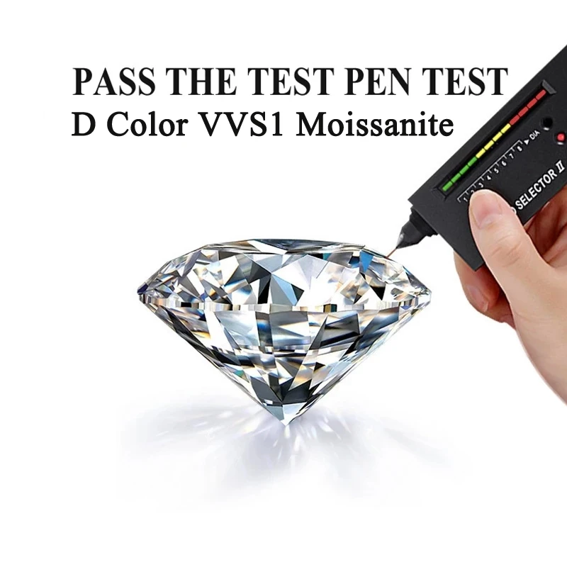 YANHUI With Credentials 18K White Gold Ring Luxury VVS 1 Carat Moissanite Diamond Rings For Women Wedding Band Fine Jewelry Gift