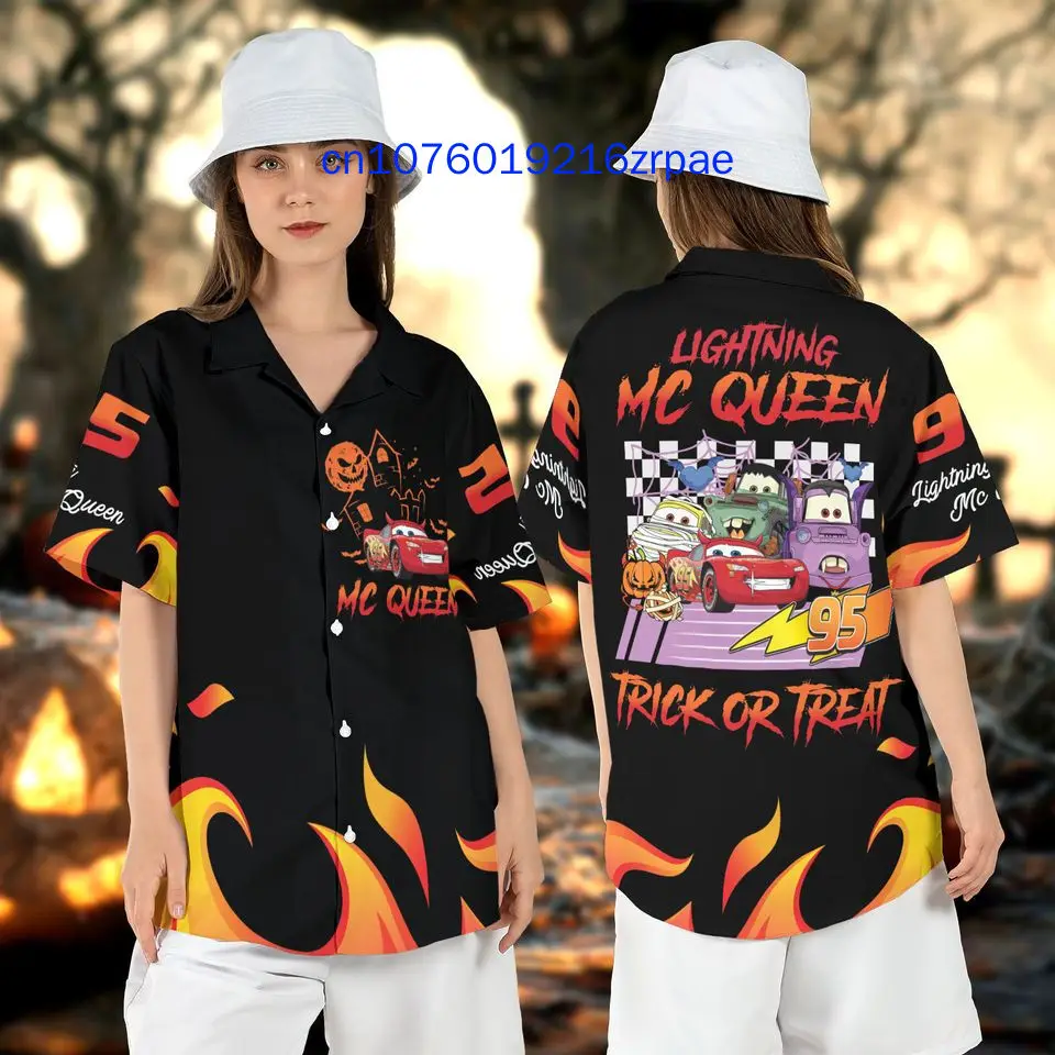 Disney Lightning McQueen and Mater Christmas Hawaiian Shirt  3D Print Men's And Women's Kids Button Down Short Sleeve Shirt 4