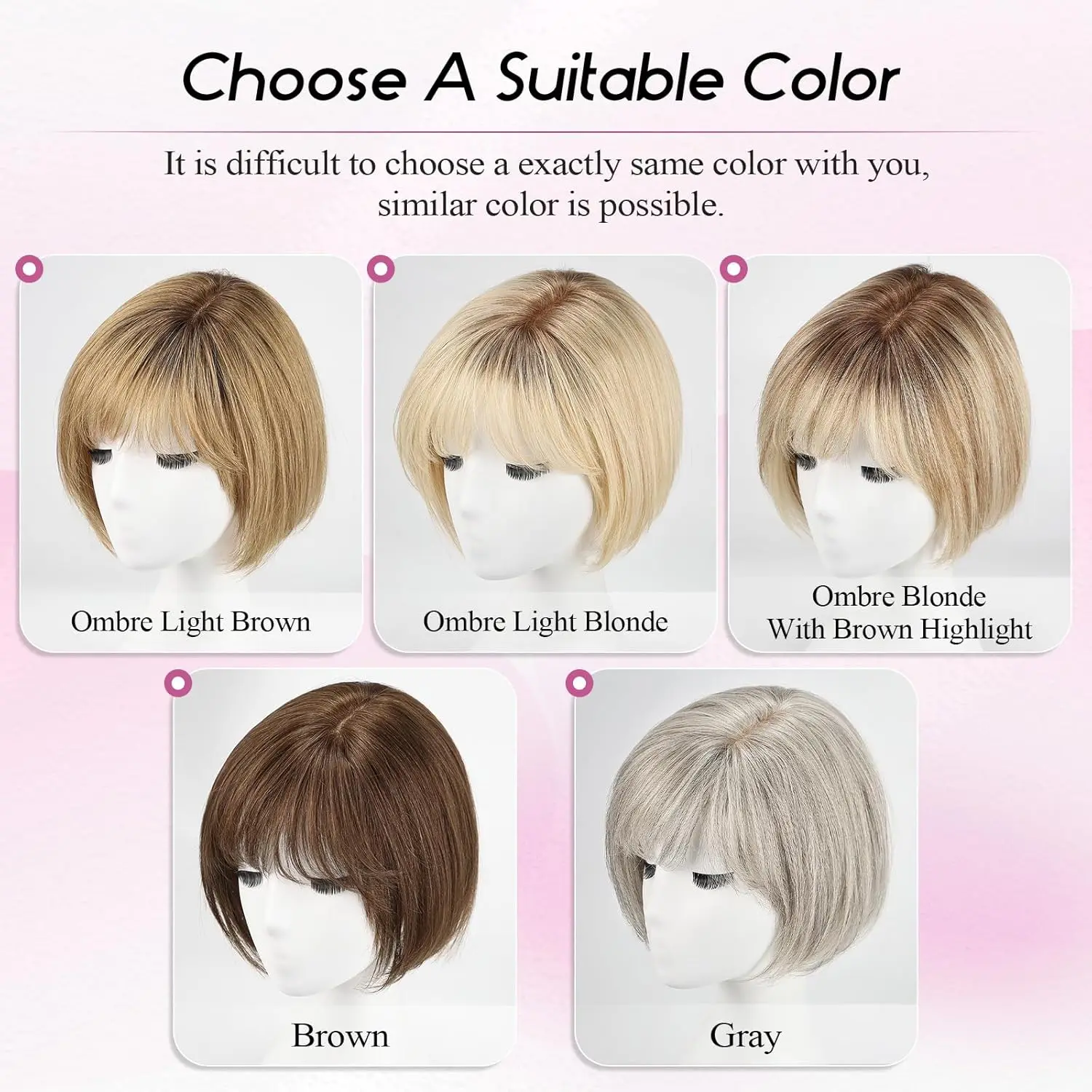 Short 6.5*6.5inch Large Base Hair Pieces Silver Gray Human Hair Toppers 10 inch Toppers for Women with Multiple Non-slip Clips