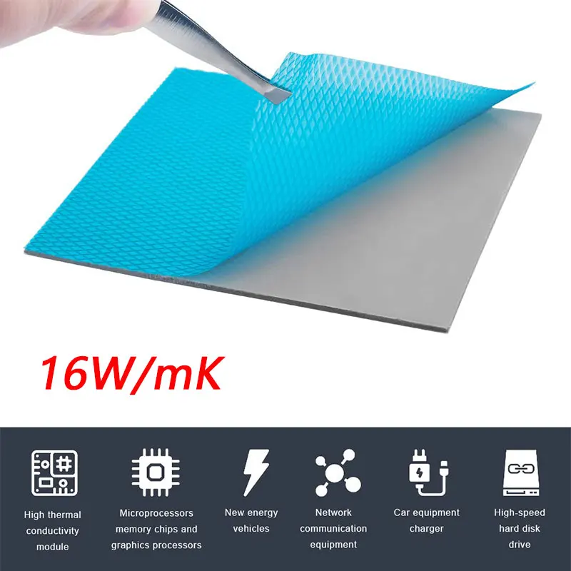 UPSIREN OEM 실리콘 석고 열 패드, CPU GPU 물 냉각 매트, 고품질 히트싱크 냉각 패드, 0.75mm 1.25mm