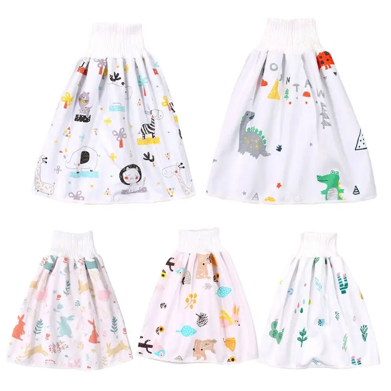 

Newborn Baby Waterproof Cotton Training Pants Cloth Colorful Animal Dinosaur Print Diaper Skirt Sleeping Bed Pad Dropship