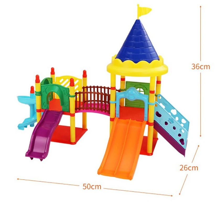 1/12 Forest Family Critters Rabbit Animal Amusement Park Dollhouse Miniature Furniture Slide Ladder DIY City Park For Girl Gifts 6