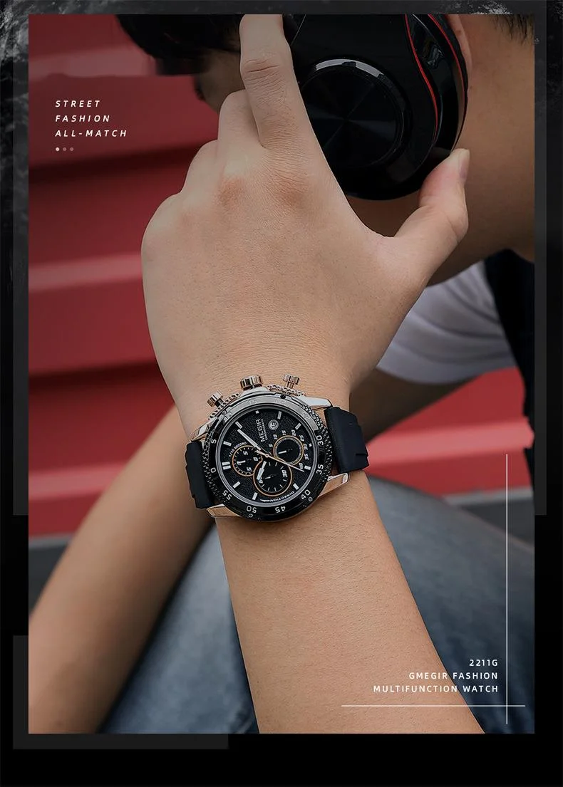 2023 Nouvelle montre de vente chaude Megal MEGIR Montre de mode pour hommes Multifonctionnelle Étanche Night Glow Silicone Montre de sport Montre à quartz_voghion.com