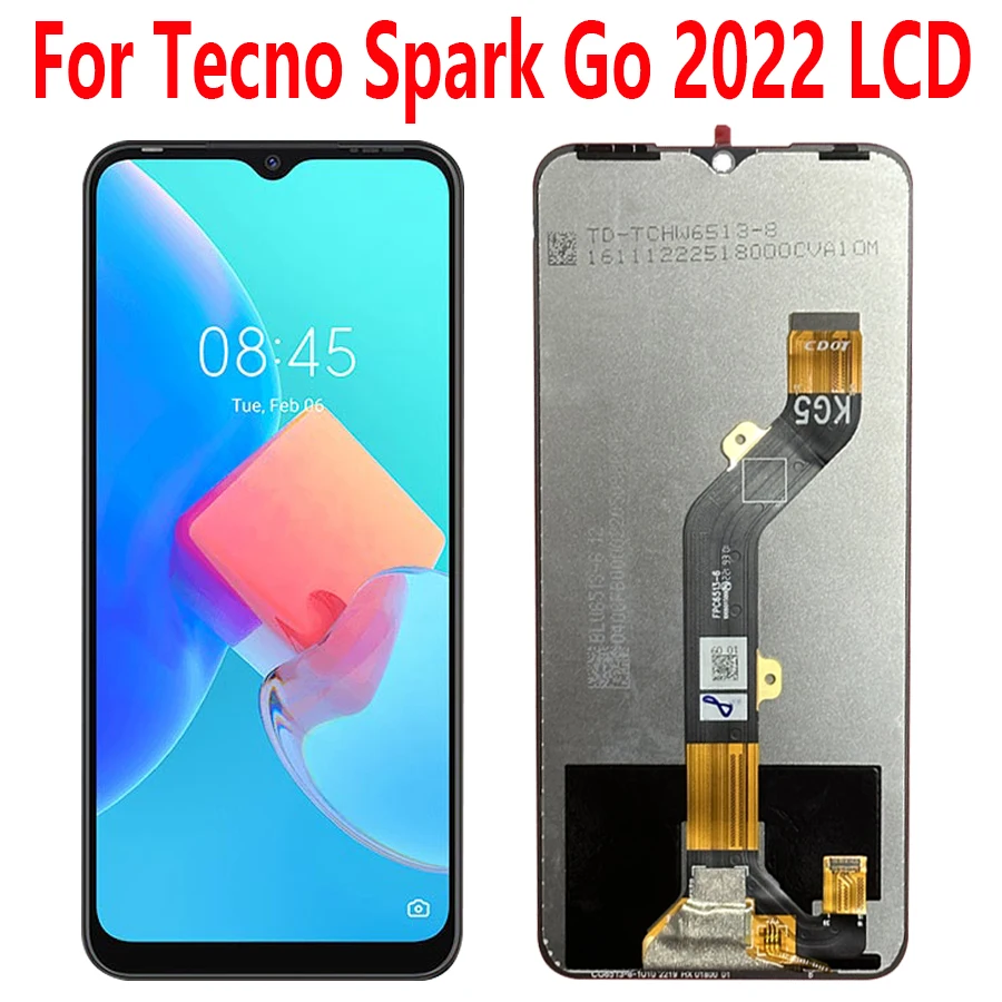 

6.52“Original New For Tecno Spark Go 2022 LCD Display Touch Screen Panel Digitizer Assembly Replacement parts Spark Go 2022