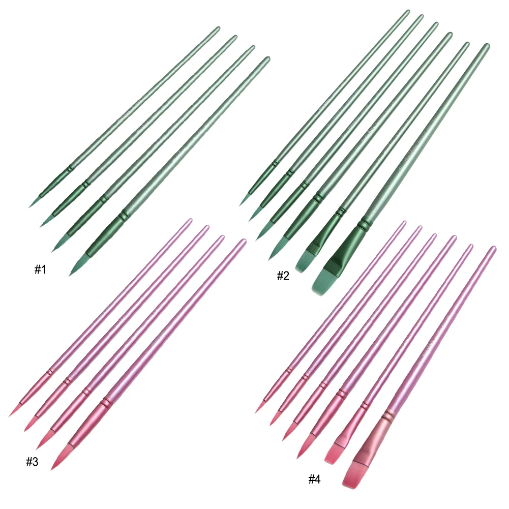 4/6Pcs Watercolor Paint Brushes Paint Brushes Set Pointed Tip Set Wooden Handle Brush for Miniature Model