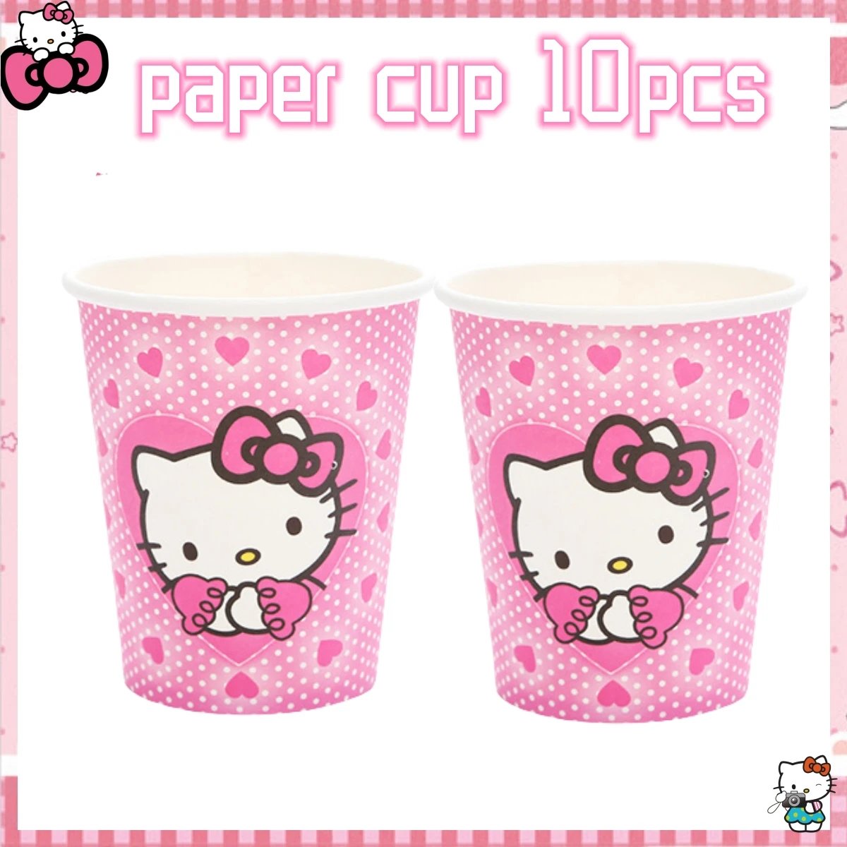 Decoración para fiesta de cumpleaños de Hello Kitty, vajilla desechable, vasos, platos, manteles, servilletas, globos, suministros para fiestas de baby shower para niñas