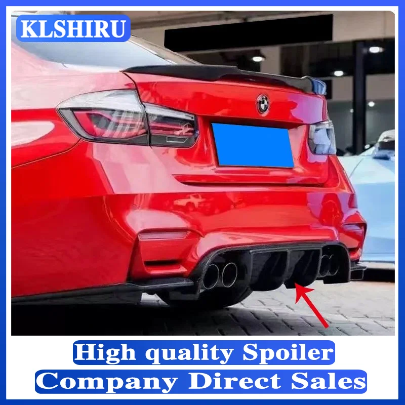 3 PCS Style ABS Carbon Fiber Look Material Rear Diffuser Trims For BMW 3 Series F30 Facelift AN M3 Bumper 2012-