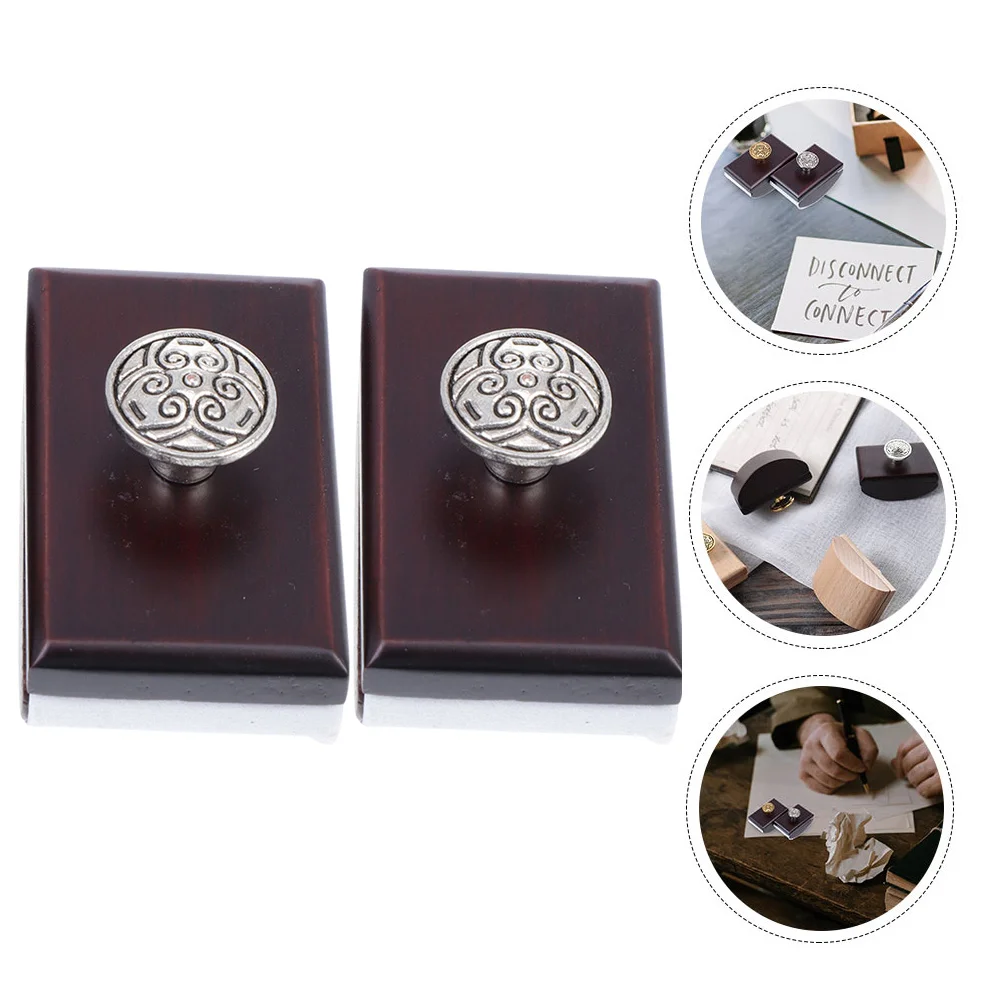 

2 Pcs Stamp Absorber Student Fountain The Tools Desk Blotter Woooden Wooden Stamp-absorbent Tools