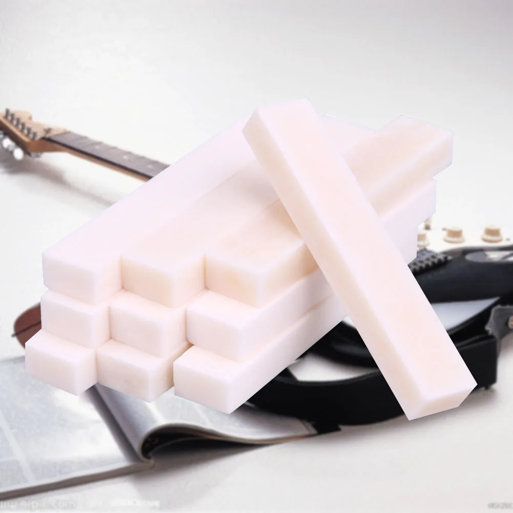 10pcs/set Guitar Bass Real Blank Bone Nut for LP Folk/Classical Guitar Electric Acoustic Guitar Bass Guitar Accessories