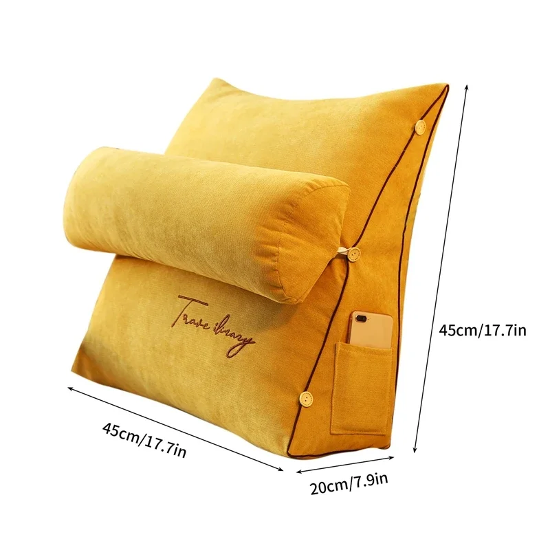 Wedge Shaped Reading Pillow Bed Triangular Sofa Waist Cushion Neck Pillows  Bedside Backrest Cushion Lazy Office Room Pillow - Pillow - AliExpress