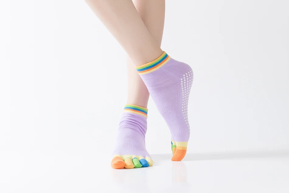 WOSWEIR 1 Pair Women Sports Yoga Socks Five Finger Slipper Anti Slip Lady Pilates Ballet Heel Professional Dance Protector 29 S2a23fae179c04c04982b13ce5928f2efc