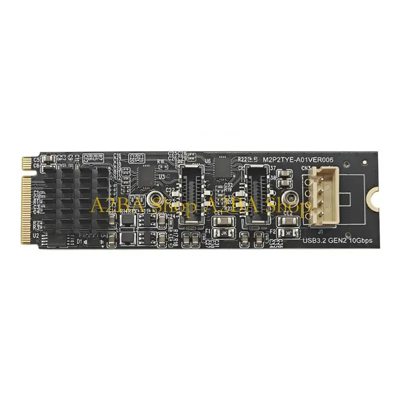 2개의 콘센트 유형 E 10Gbps 전송 속도 및 플라스틱 인클로저가 있는 USB 3 버전 2용 A2BA PCIe 확장 카드