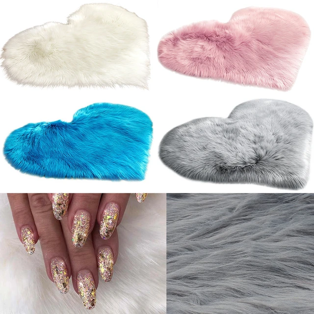 Love-Heart Hand Rest Nail Art Photo Background 30*40CM Artificial Wool  Fluffy Nail Mat Manicure Table Pads Nail Supplies Tools - AliExpress