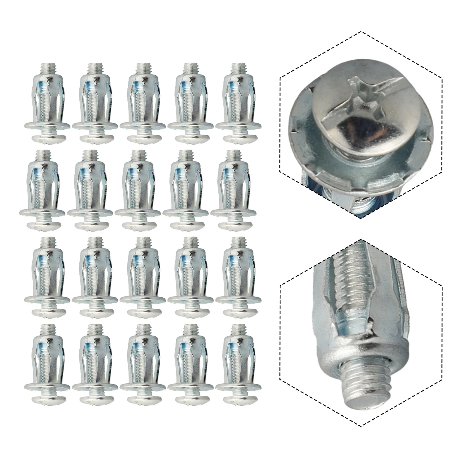 Description Picture 5 of item20pcs M5/4/6 Expansion Screw Nuts With Screw Petal Shape Rivets Nut Metal Nut Bolt Hollow Iron Sheet Plate Furniture Hardware