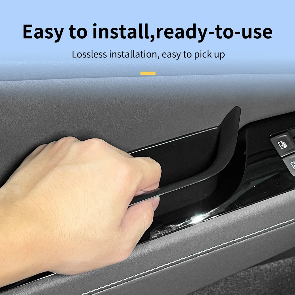 DIYUCAR Vassoio Organizer Per Console Centrale Inferiore - Compatibile Con VW ID.7 (Plastica ABS, Nero) - 5