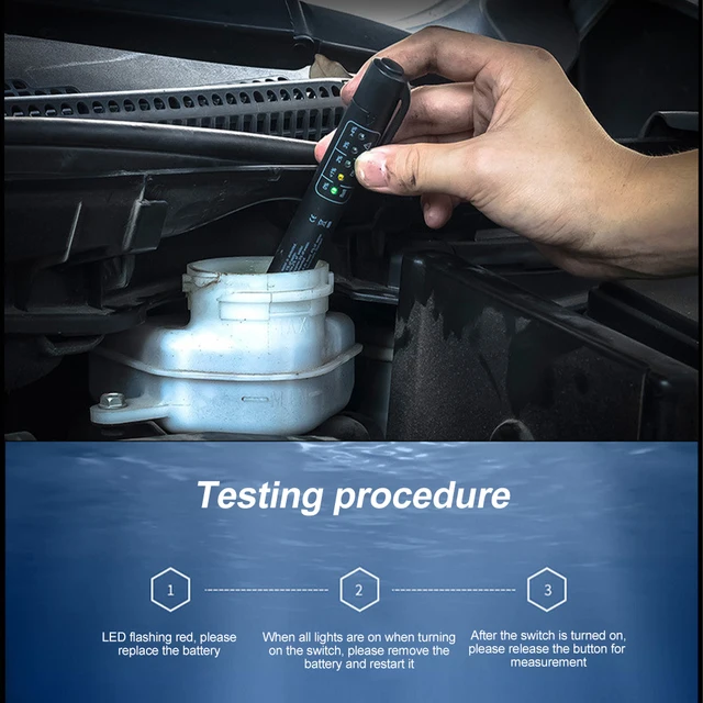 Car Diagnostic Tool Car Brake Fluid Test Pen 5 LED Indicator Brake Fluid Tester DOT3 DOT4 DOT5 Brake Fluid Tester 6