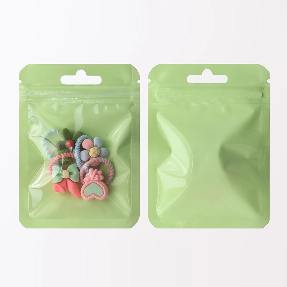 50Pcs Transparent Colorful Plastic Mylar Bags Hair Jewelry Storage Bags Commodity Packaging Self-Sealing
