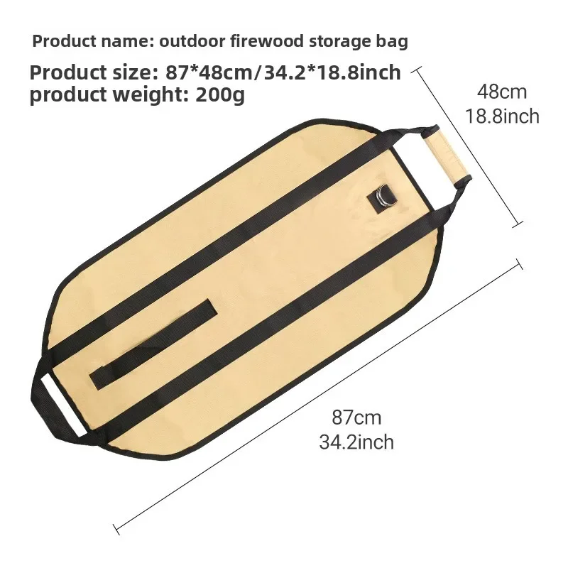 Outdoor Firewood Handbag Large-capacity Storage Bag Portable Outdoor Camping Oxford Cloth Logging Bag  Fire Wood Sling Carrier