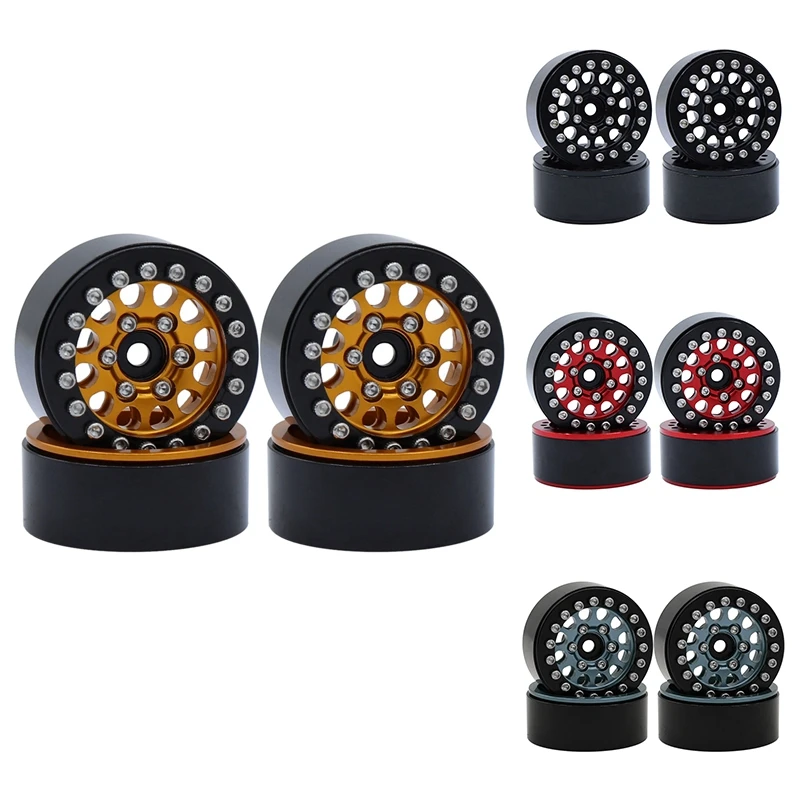 

4Pcs 1.0 Inch Metal Beadlock Wheel Hub Wheel Rim For 1/18 1/24 RC Crawler Car TRX4M Axial SCX24 AX24 Upgrade Parts
