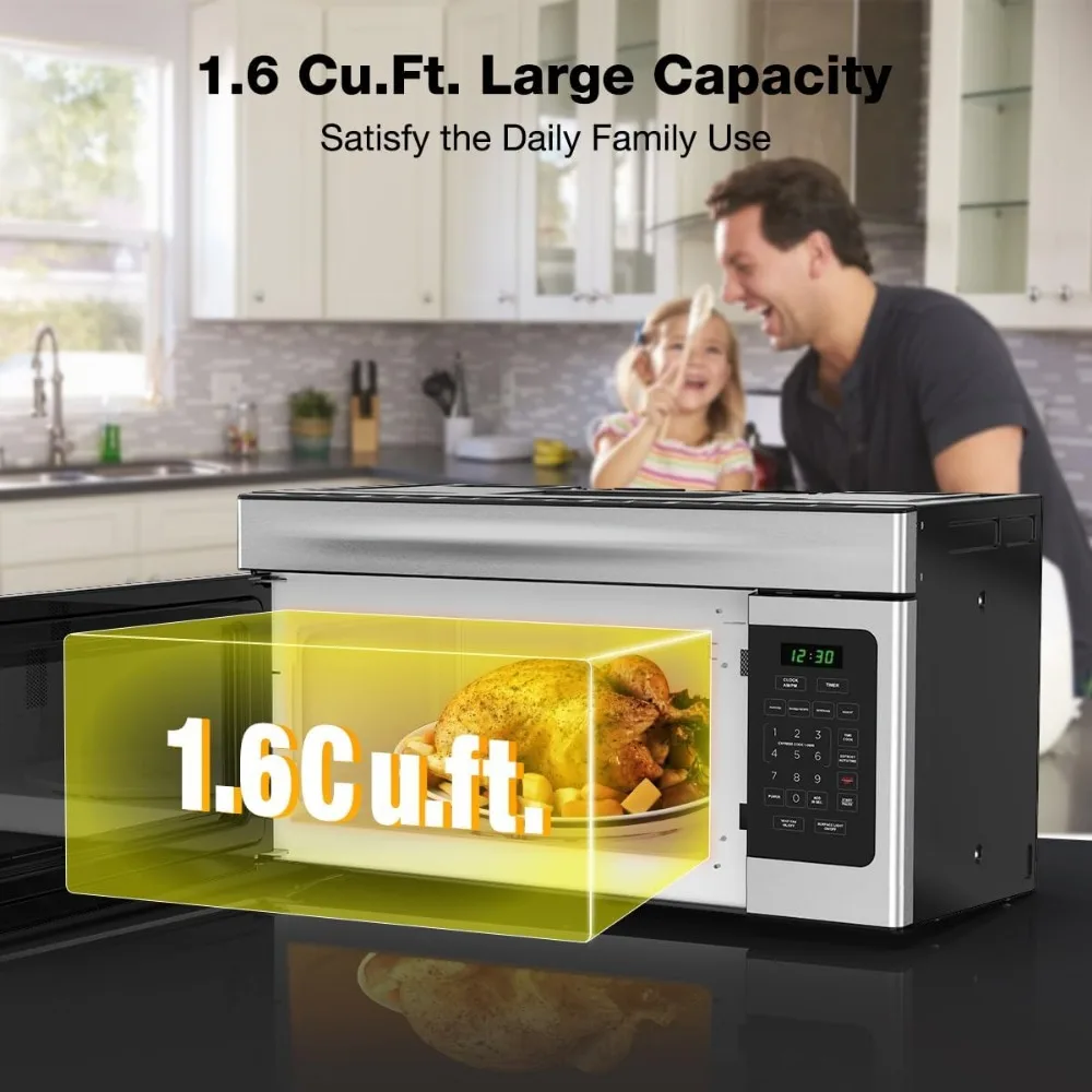 30" Over The Range Microwave Oven, Thermomate 1.6 Cu. Ft. Capacity Microwave Over The Stove with One Touch, 1000 Cooking Watts 5