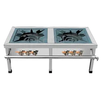 Gas Stove Stainless Steel Commercial Double-Eye Double-Ring Gas Short-Foot Energy-Saving Soup Stove 1